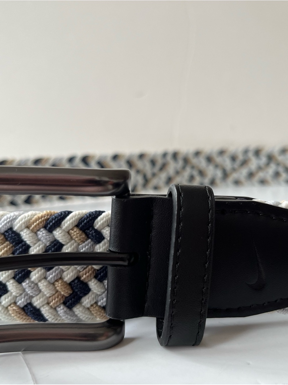 This Nike G-Flex Belt Size L Black/Navy/Tan/White